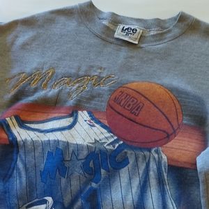 Vtg Lee Sport Orlando Magic Gray Sweatshirt L